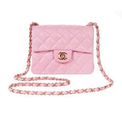 chanel classic powder pink mini flap leather bag|chanel mini flap bag price.